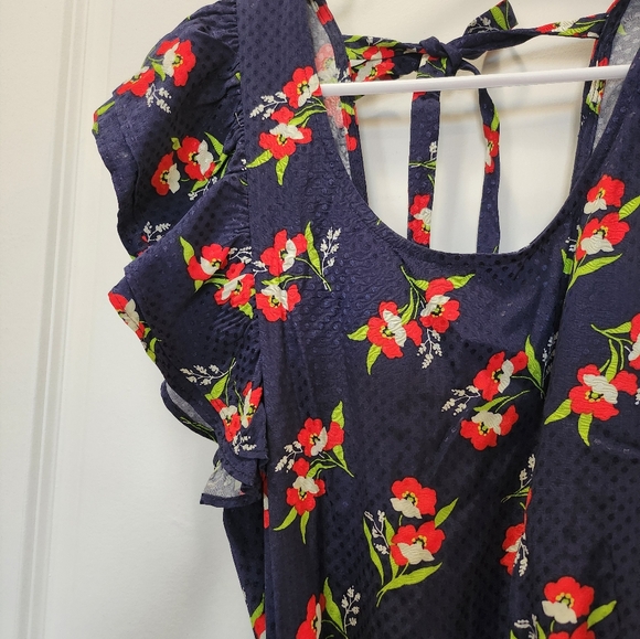 JILL Jill Stuart Floral-Jacquard Flutter-sleeve Dress - Picture 5 of 8